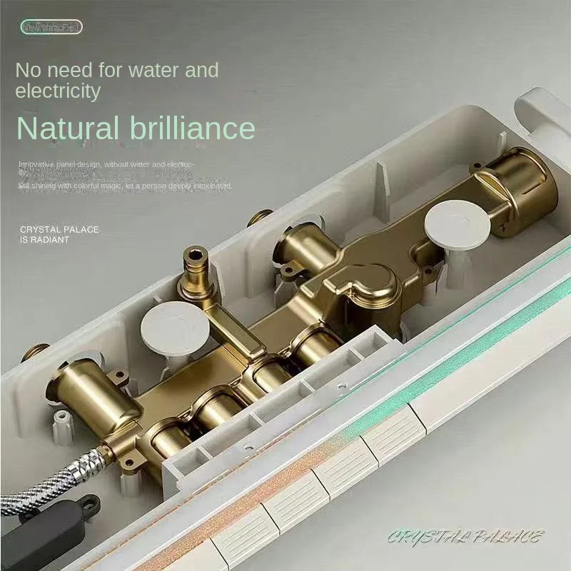 Новинка 2025 года, набор насадок для душа/интеллектуальный цифровой дисплей, красочная атмосфера, свет, корпус, медный материал, повышающая насадка для душа