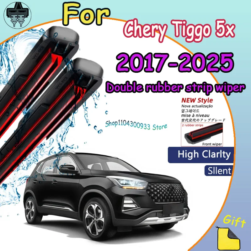 

Windshield Wiper Blades All-Weather Performance Exact Fit For Chery Tiggo 5x 2017-2025 Quiet Set of 2 Front Wiper Blade