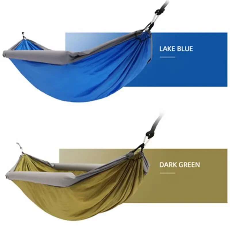 New Adult Outdoor Anti Rollover Inflatable Hammock Easy Click to Camp Portable Air Lounger for Camping Beach Garden
