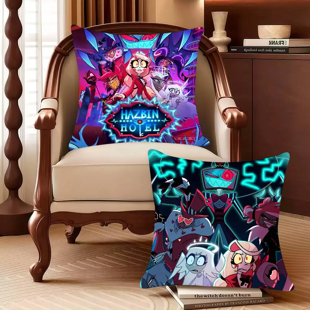 

MINISO H-Hazbin Hotel season 2 Pillow Case Decor Protective Covers Comfortable soft for Sofa Living Room Home office