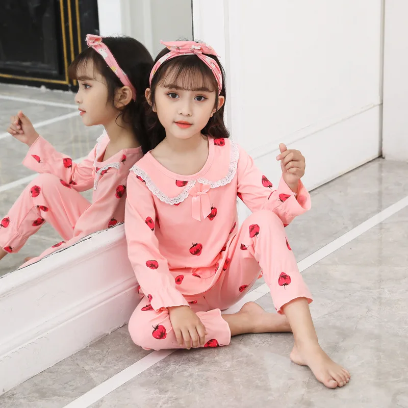 Girls Boys Clothes Children's Cotton Pajamas Set Teenagers Sleepwear Baby Nightwear 2PCS Pyjamas For Kids Nightwear 6 8 10 12Yrs
