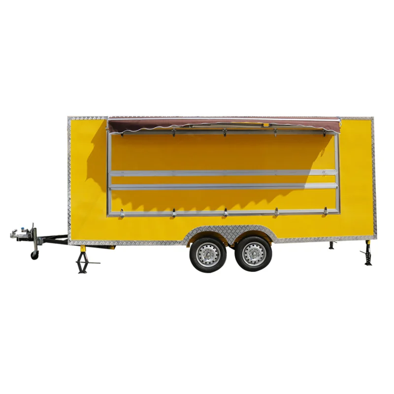 Eropa warna hitam MAKANAN TRUK Mobile dapur kesesuaian Trailer kopi gelembung teh Makanan Cepat penjual troli peralatan katering