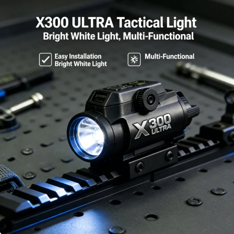 High‑bright X300 Illumination Accessory, 20mm Rail Mountable for Outdoor Simulation Game & Field Practice Tasks