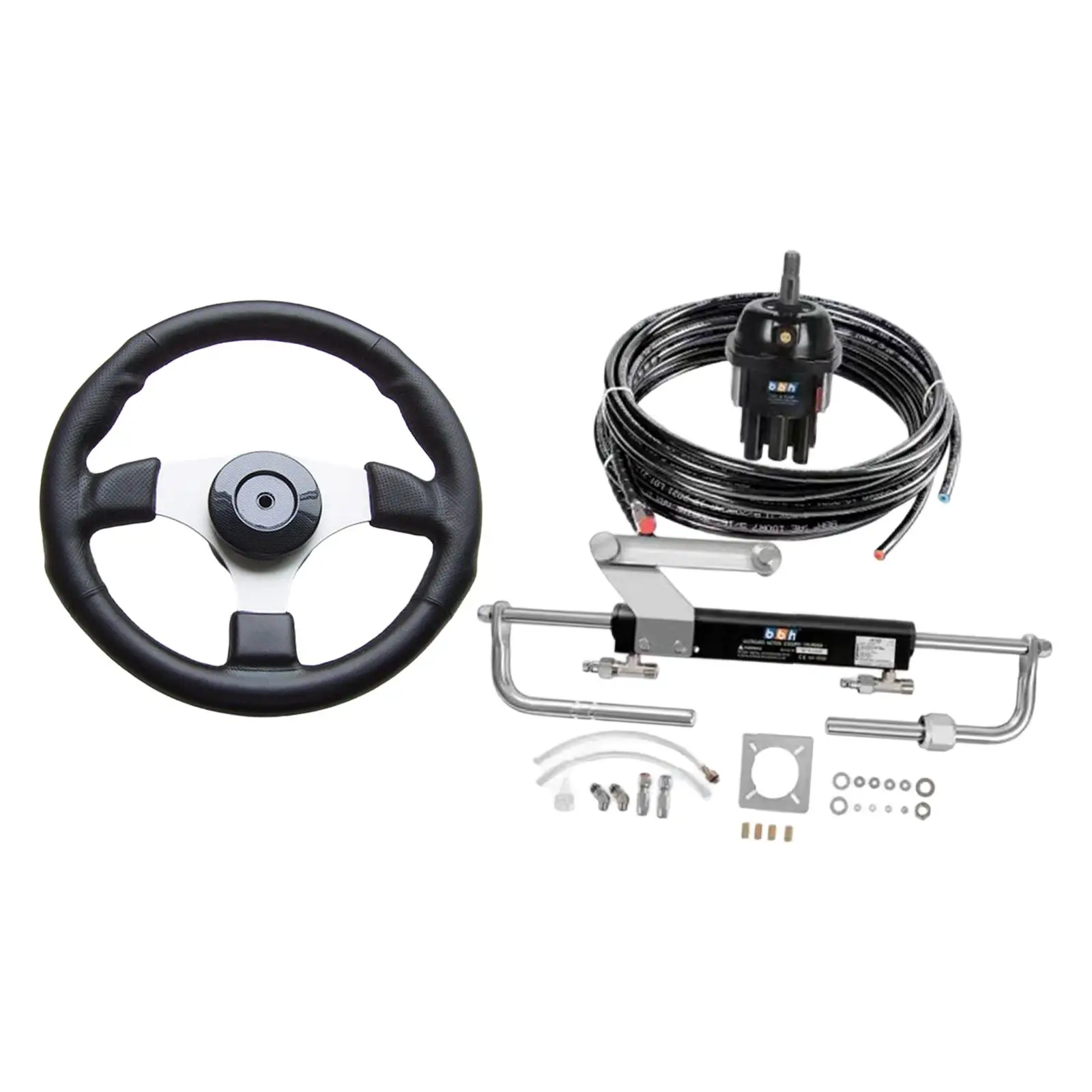 

Marine Hydraulic Steer System Sturdy Outboard Pump Set with Helm for Boat Electric Motor 90HP Accessory