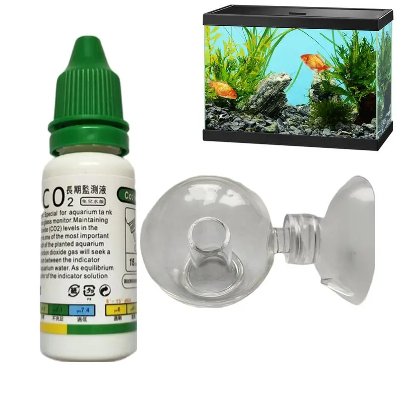 Aquarium CO2 Indicator Solution Fish Tank Long-Term Monitor CO2 Test PH Liquid For Aquatic Plants for Planted Fish Tank