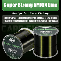 SeaKnight Brand CARP Nylon Fishing Line 500M anti-wear Smooth & Strong for CARP Fishing 10-25LB Dark Green INVISIBLE UNDERWATER