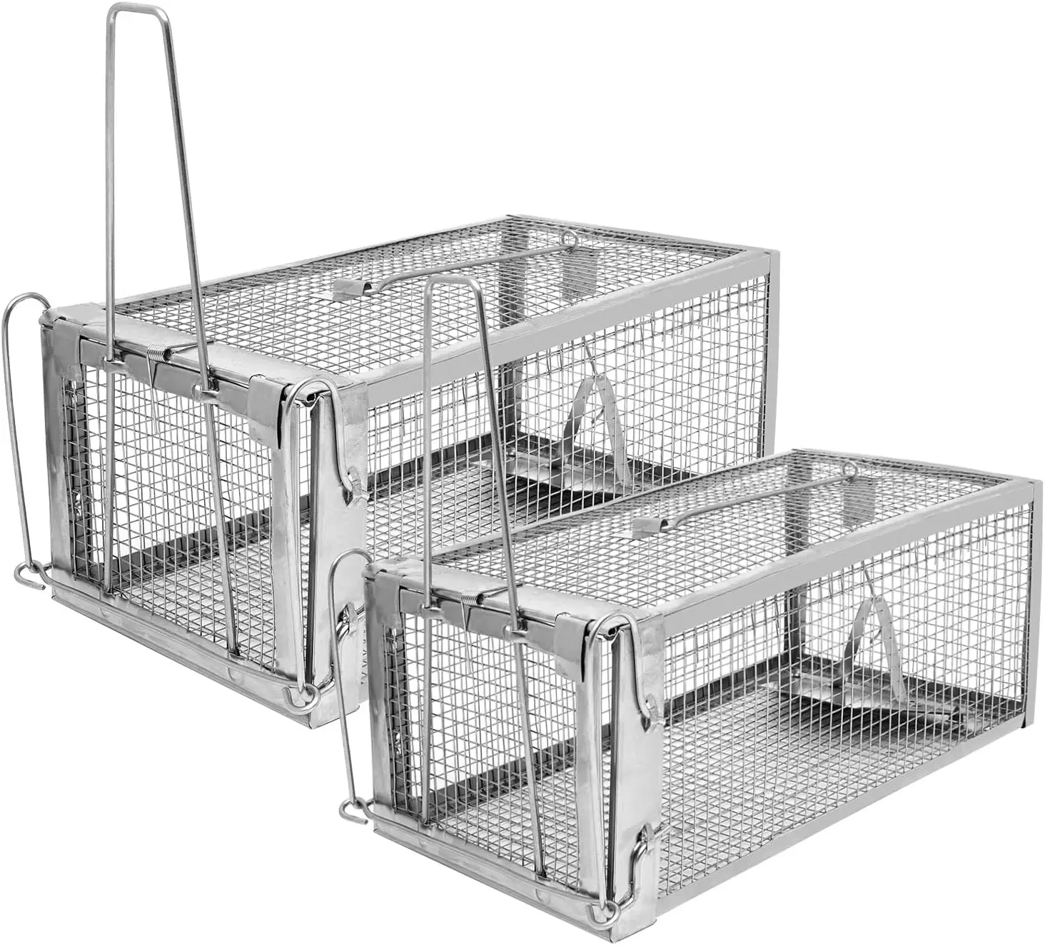 

Гуманная ловушка для крыс и белок, многоразовая металлическая клетка для отлова и выпуска на улицу и в помещение, без убийства, 2 шт.