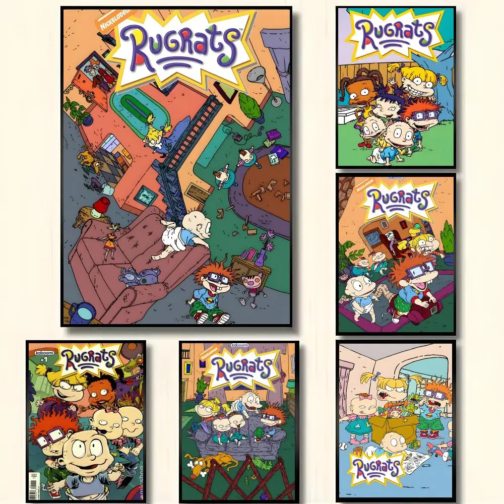 Cartoon R-rugrats Poster Room Decor Home Wall Art Printing Waterproof Garage Bed Room Posters Gift