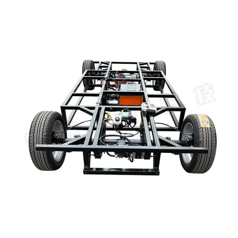 Unmanned remote control wire-controlled chassis four-wheel electric vehicle frame four-wheel drive chassis processing