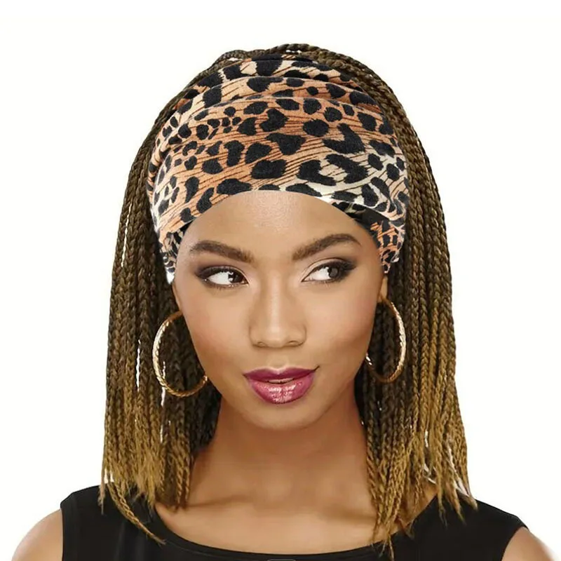 1pc fascia per Yoga con stampa leopardata alla moda per le donne-turbante sportivo con assorbimento del nodo largo per accessori per il Fitness e i