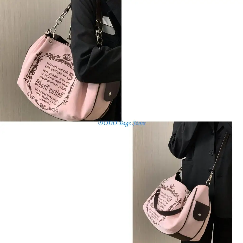 

Эстетическая холщовая сумка через плечо в форме тыквы для женщин, большая вместительная сумка через плечо с готической надписью