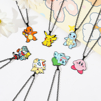 Anime Pokemon Metal Pendant Necklace, Cute Figure, Pikachu, Squirtle, Psyduck, Charmander, Jewelry, Party Decoration Accessories