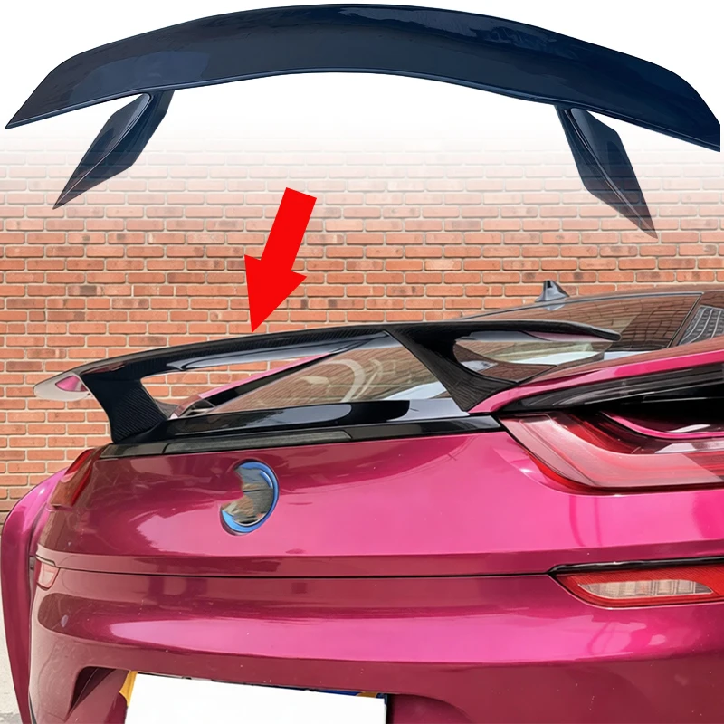 For BMW i8 Spoilers Wings ABS Carbon Fiber Tail Wing Auto Exterior Parts Aerodynamic Performance Tuning Universal Styling - view 5