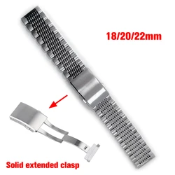 Mesh Watch Band for Seiko SKX007 SRP777 316L Stainless Steel Diving Strap Double Press Solid Buckle 18/20/22mm Luxury Bracelet