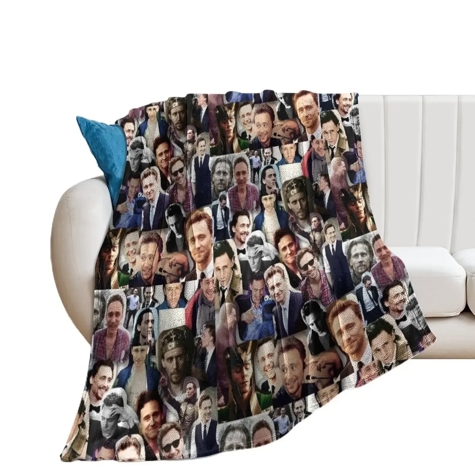 

Tom Hiddleston collage Throw Blanket Cute Plaid sofa bed Blankets