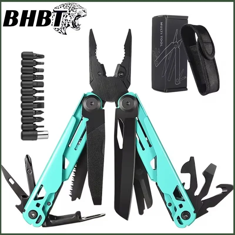 BHBT 19 in 1 Multitool Pliers Folding Knife Multi Tool Hoxagon Wrench Outdoor Camping Survival EDC Equipment Home Repair Tools