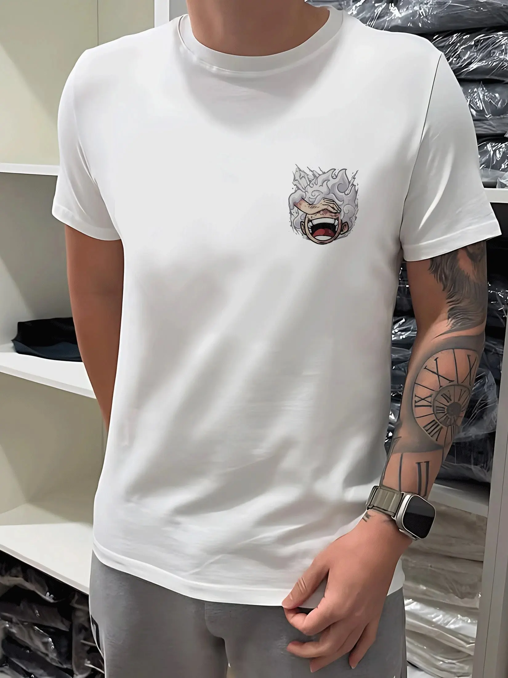 Camisas de hombre de Anime de una pieza luffy, camiseta gráfica de doble cara de gran tamaño, camiseta informal de verano Y2k de manga corta para mujer, Tops de calle