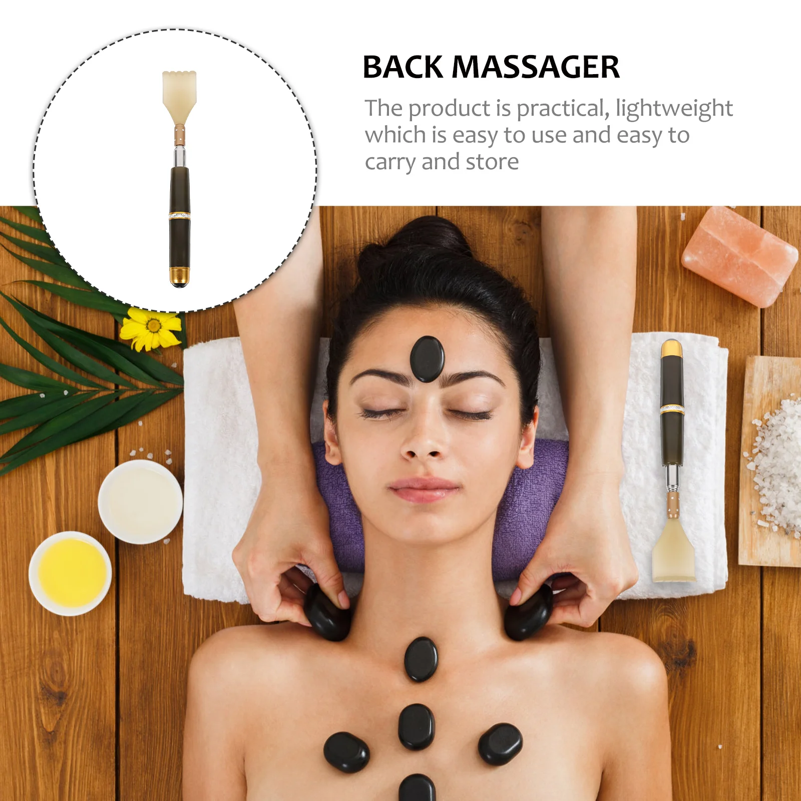 1 Buah Alat Penggaruk Punggung Desain Teleskopik Tahan Lama Permukaan Halus Nyaman Alat Pereda Gatal Praktis Tongkat Penggaruk