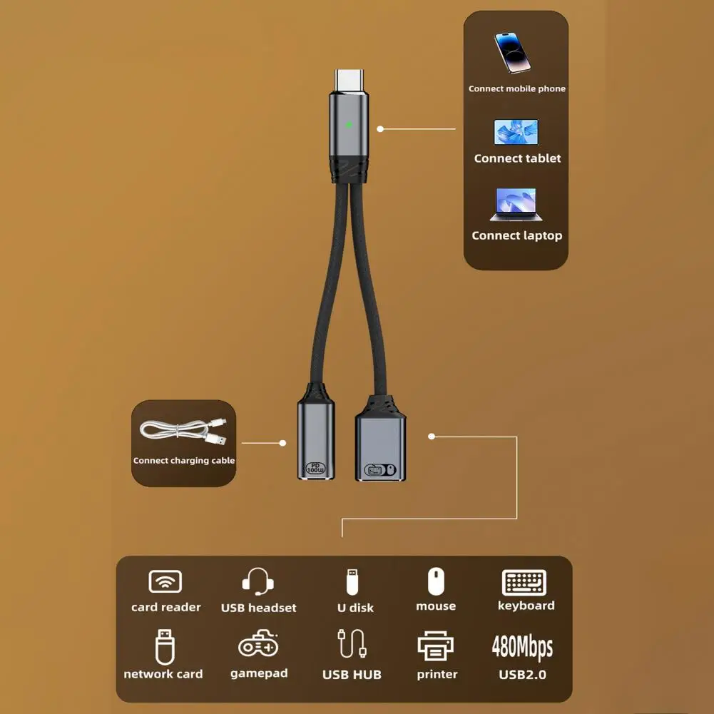 Apple 장치용 고속 충전 케이블 Usb3.0 변환 헤더 노트북용 고속 100w Pd Usb-c Otg 충전 데이터 어댑터 케이블