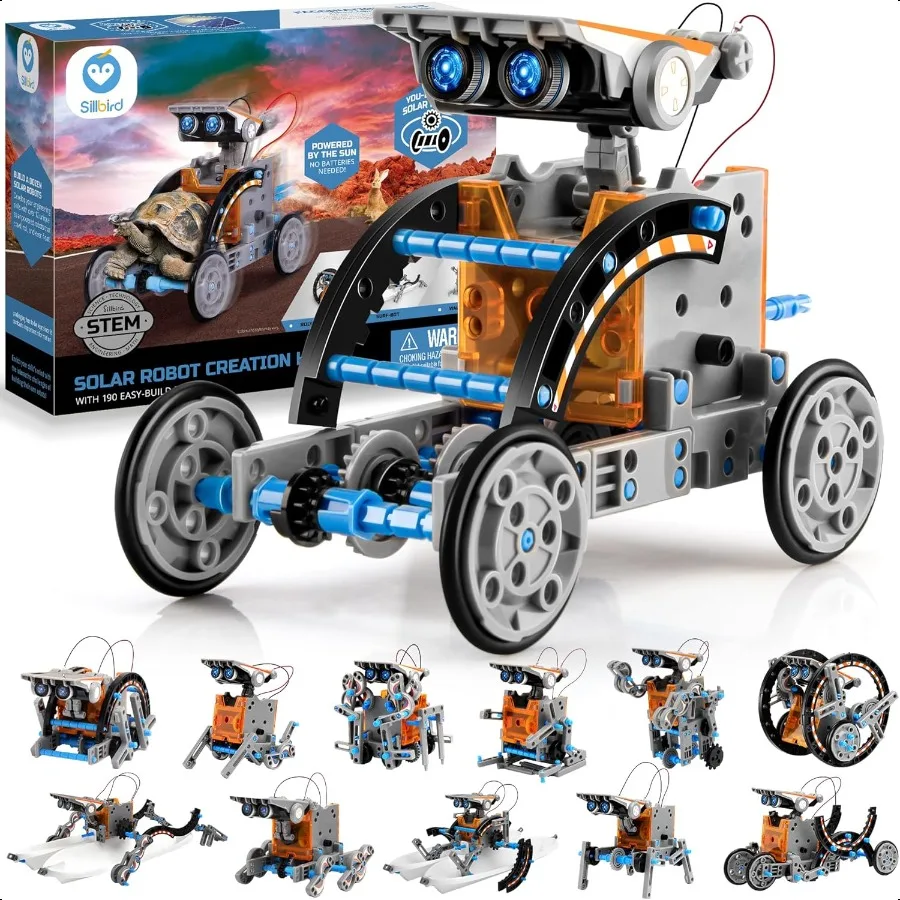 

Sillbird 12in1 Solar Robot Building Kit STEM Gift for Boys Aged 813 DIY Science Educational Robotic Toys for Teens Birthday Pow