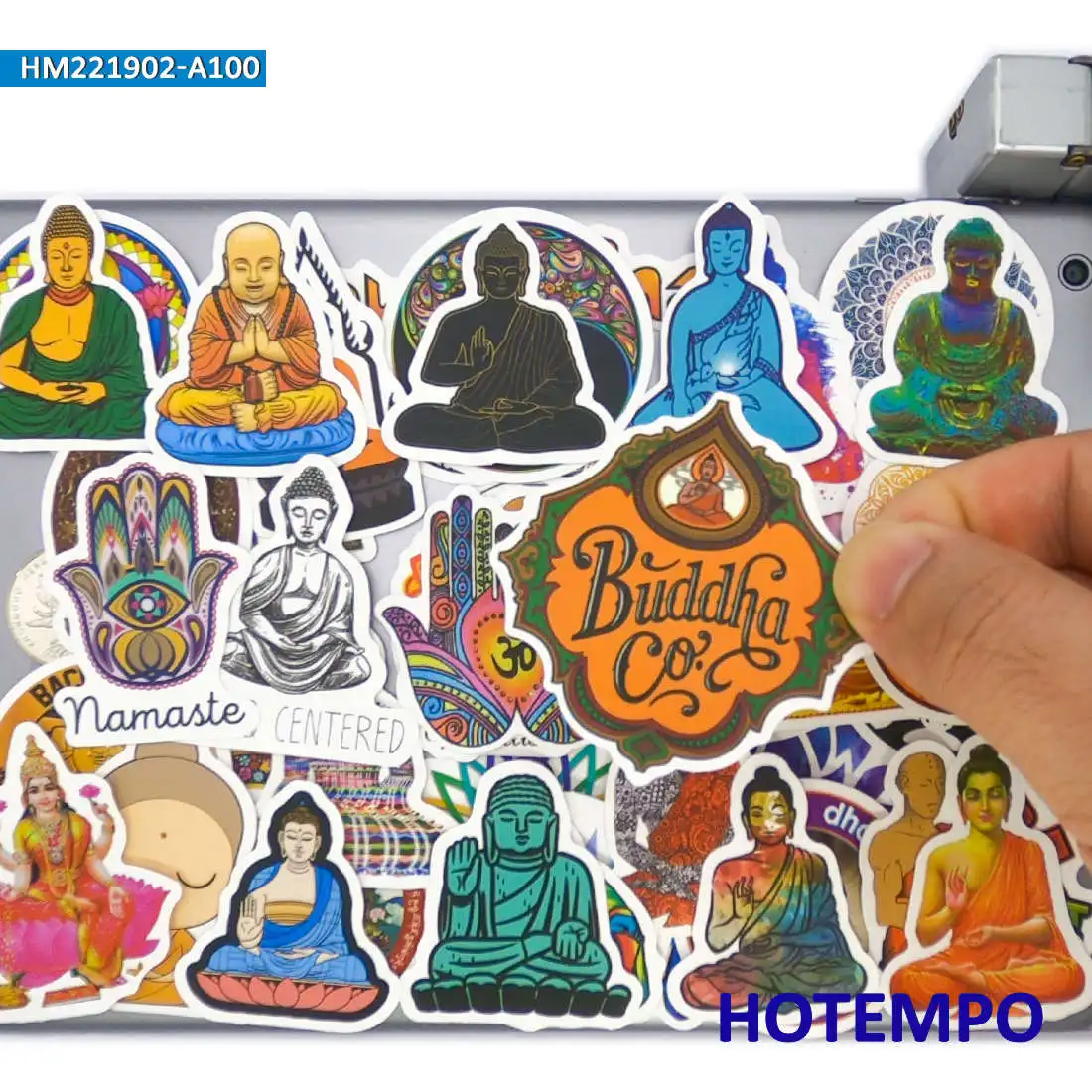 20/30/50/100Pieces Buddha Chakra Namaste Art Graffiti Buddhism Stickers for Notebooks Luggage Bike Car Phone Laptop Sticker Toys