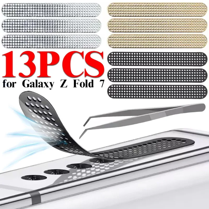 Fold7 Phone Speaker Dustproof Metal Stickers for Samsung Galaxy Z Fold 7 2025 Speaker Anti-Scratch Protector Mesh Net Stickers