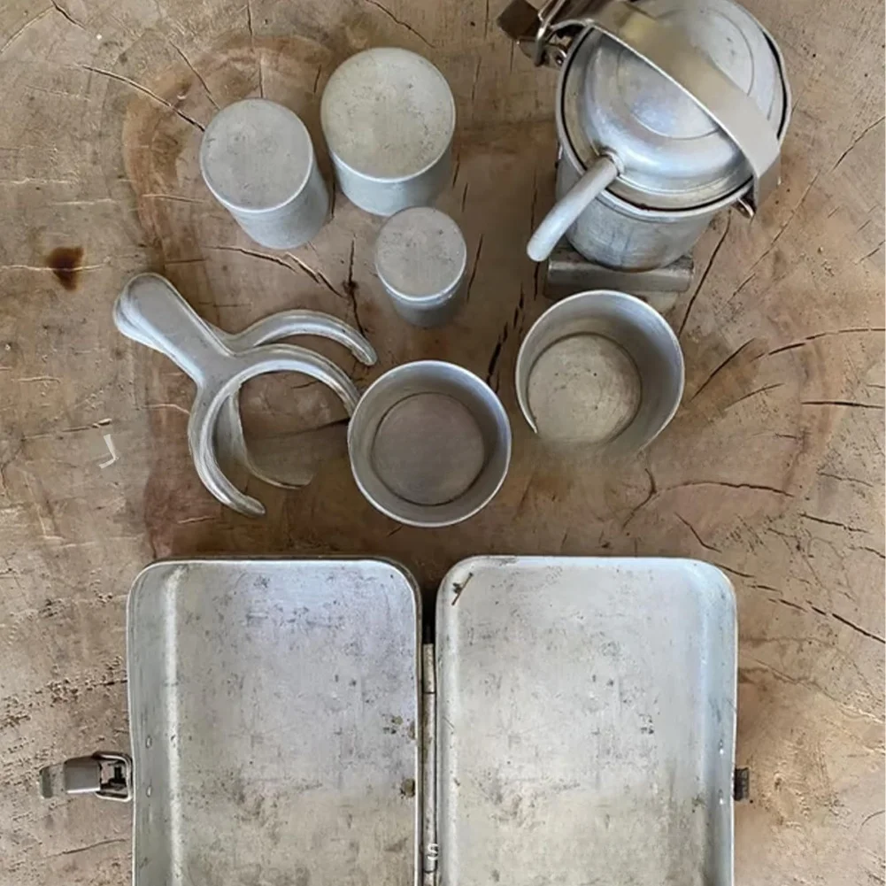 

Coffee Set Vintage Style For Outdoor Camping Portable Espresso Maker And Pour Over Kit With Espresso Brewer And Accessories