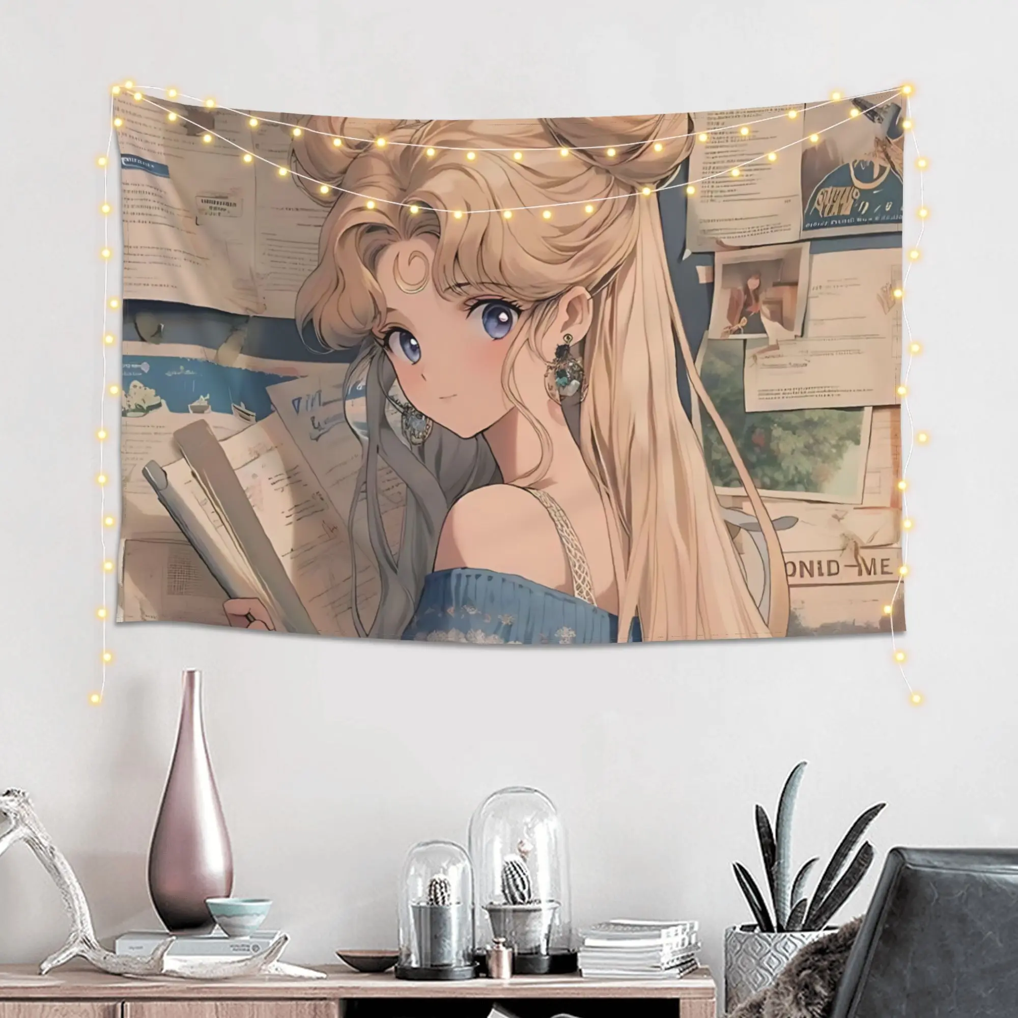 Cutecore Sailor Moons Tapestry Bedroom Decoration  Wall Hanging Blanket Tapestry Cool Stuff For Room