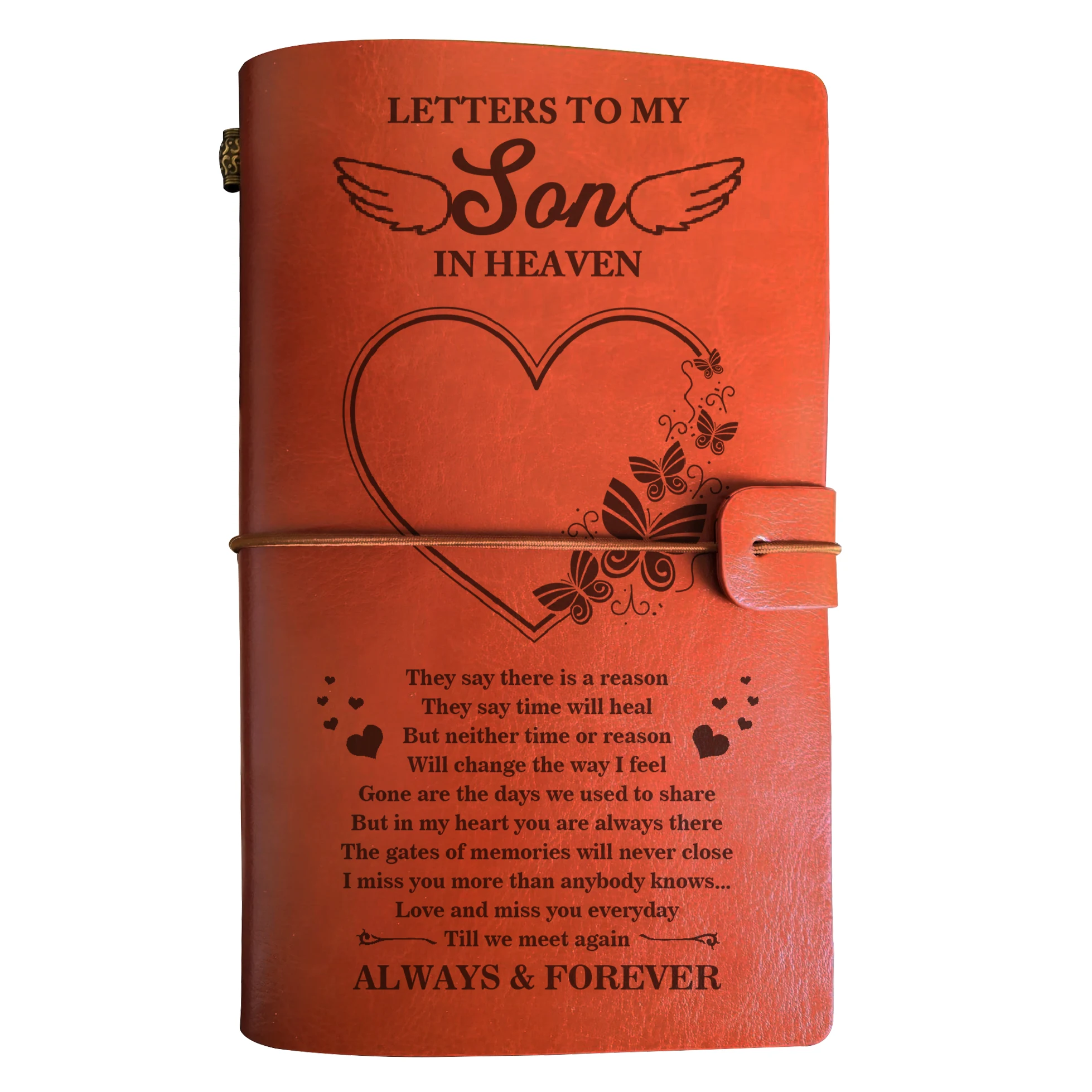 Letter To Son In Heaven Leather Journal Memorial Sympathy Gifts For Loss Of Son Bereavement Remembrance Funeral Condolence