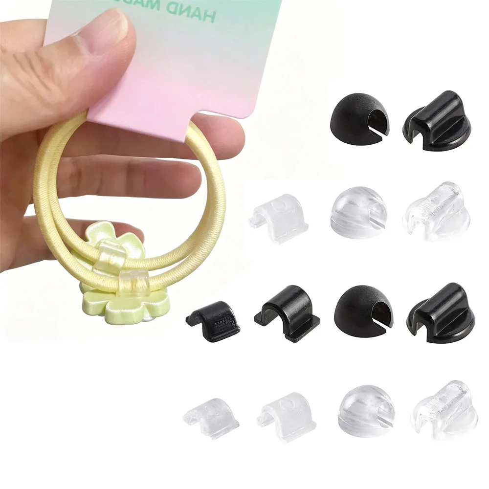 50 pieces Hair Ring Buckle C-shaped U-shaped Hair Rope Elastic Rope Decorative Accessories DIY Making Adhesive Hair Rope Jewelry
