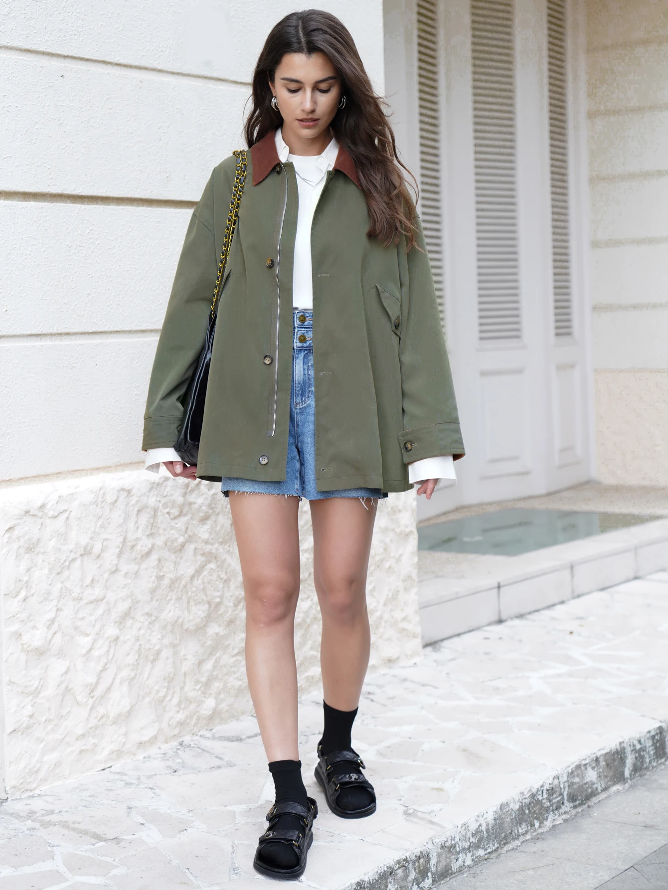 

2024 Women Fall / Autumn Oversized Trench Jacket and Coat Casual Outerwear