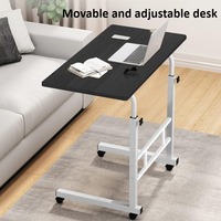 Bedside Desk with Universal Wheels Oversized Table Adjustable Height Large Laptop Desk Portable Study Desk for Dormitory Student