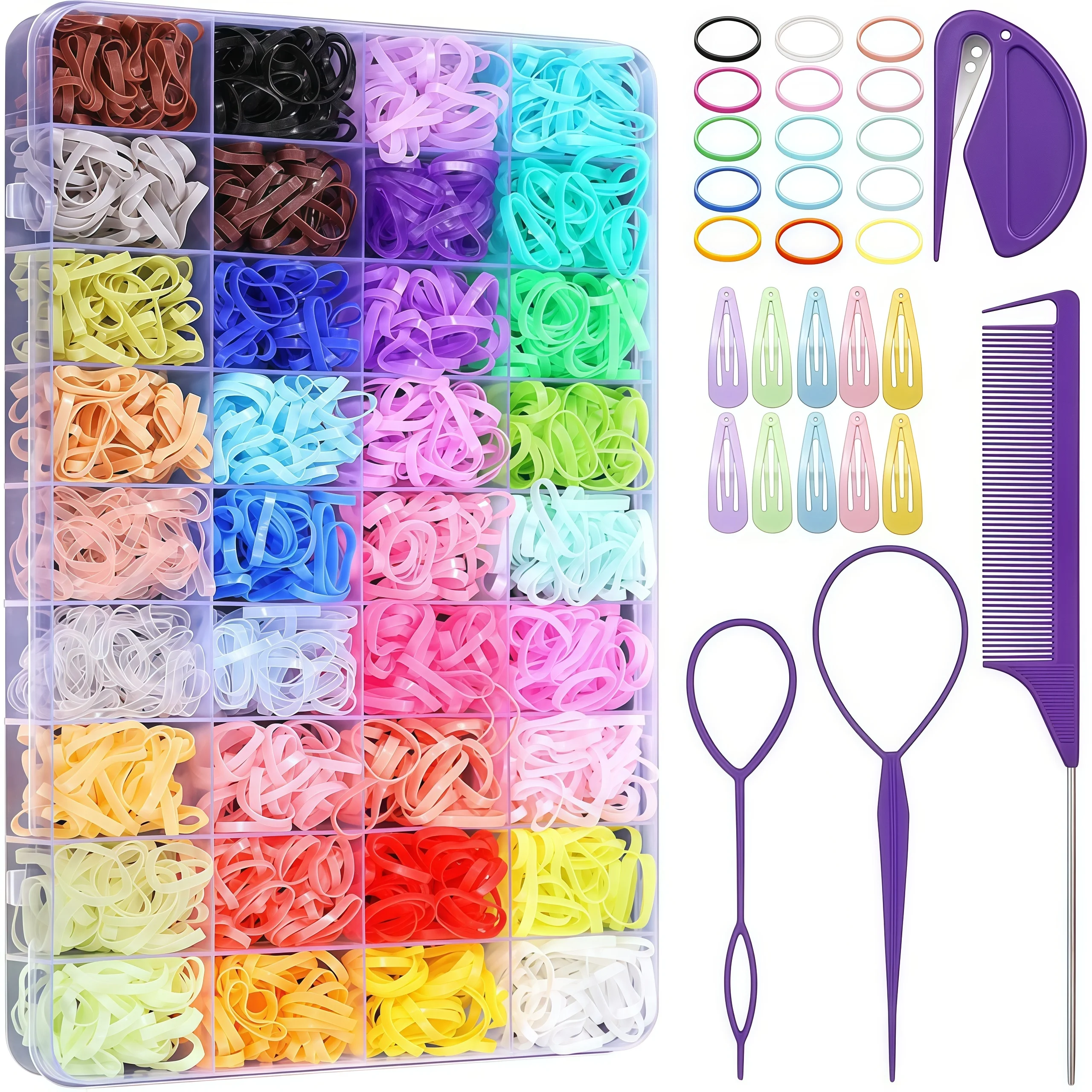 36-cores-doces-coloridos-diy-lacos-de-cabelo-faixas-elasticas-descartaveis-para-meninas-alta-elasticidade-e-acessorios-de-cabelo-duraveis