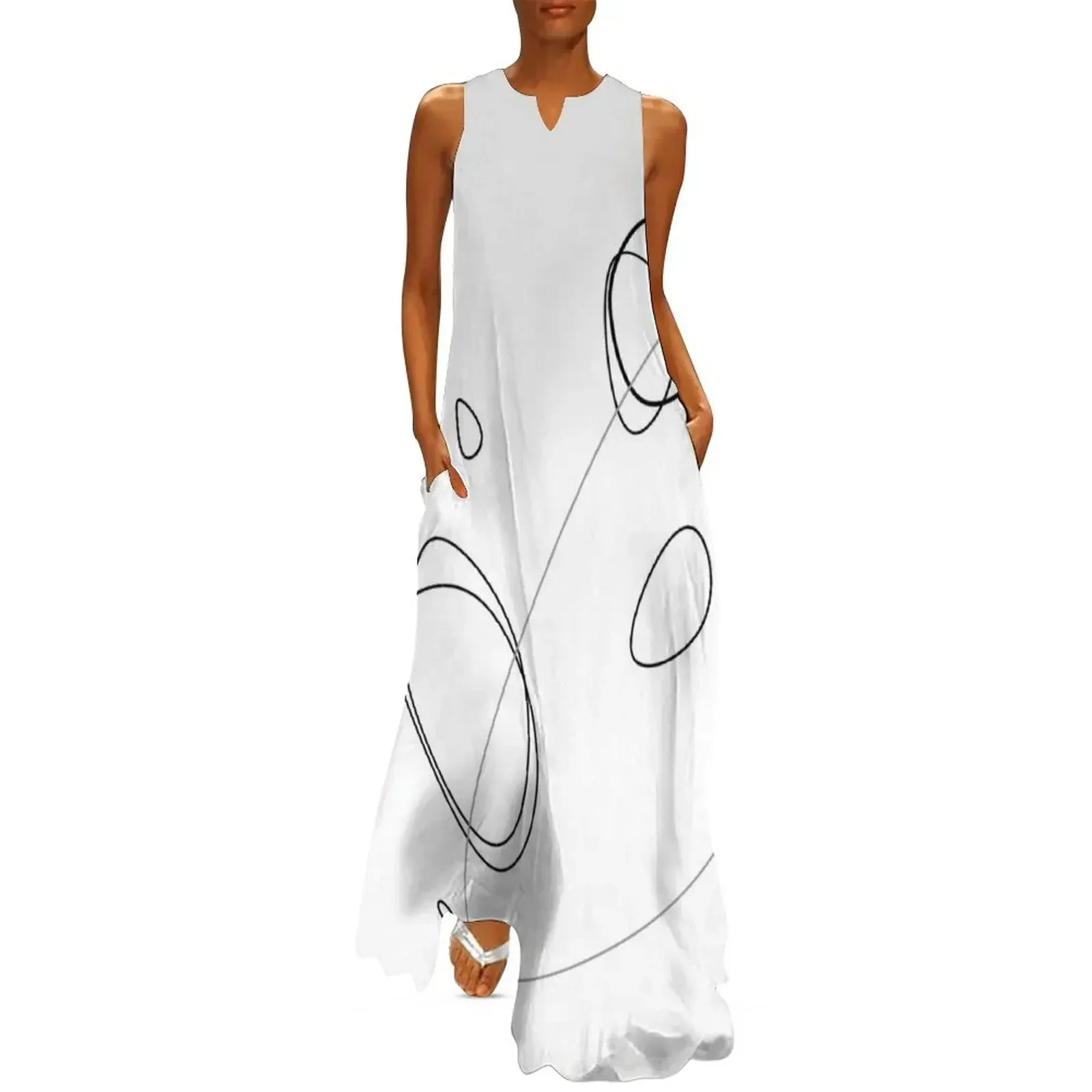 

Minimalist Abstract Line Drawing Art Print Long Dress Female dress evening dress summer 2025 women Elegant gowns
