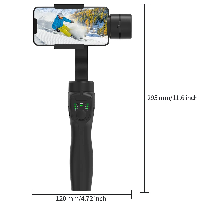 QAML F8 Handheld 3-Axis Gimbal Phone Holder Anti Shake Video Record Stabilizer for Xiaomi iPhone Cellphone Smartphone