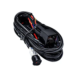 LED Light Bar Wiring Harness Kit, 300W Universal LED Work Light Bar Wiring Harness 12V 40A for Off-Road Vehicles Fit 2 Light