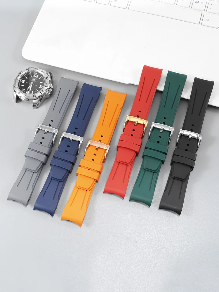 Fluorororubber Watch Strap Is Suitable for Blancpain S-w-a-t-c-h Five Oceans Joint Model 50% Storm Ocean 22mm