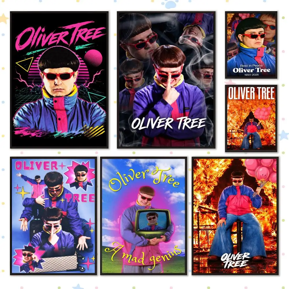 Music Popular Action TV Oliver Tree Poster HD Waterproof PP Self Adhesive Aesthetic Bedroom Dorm Gaming Room Home Decor Gift