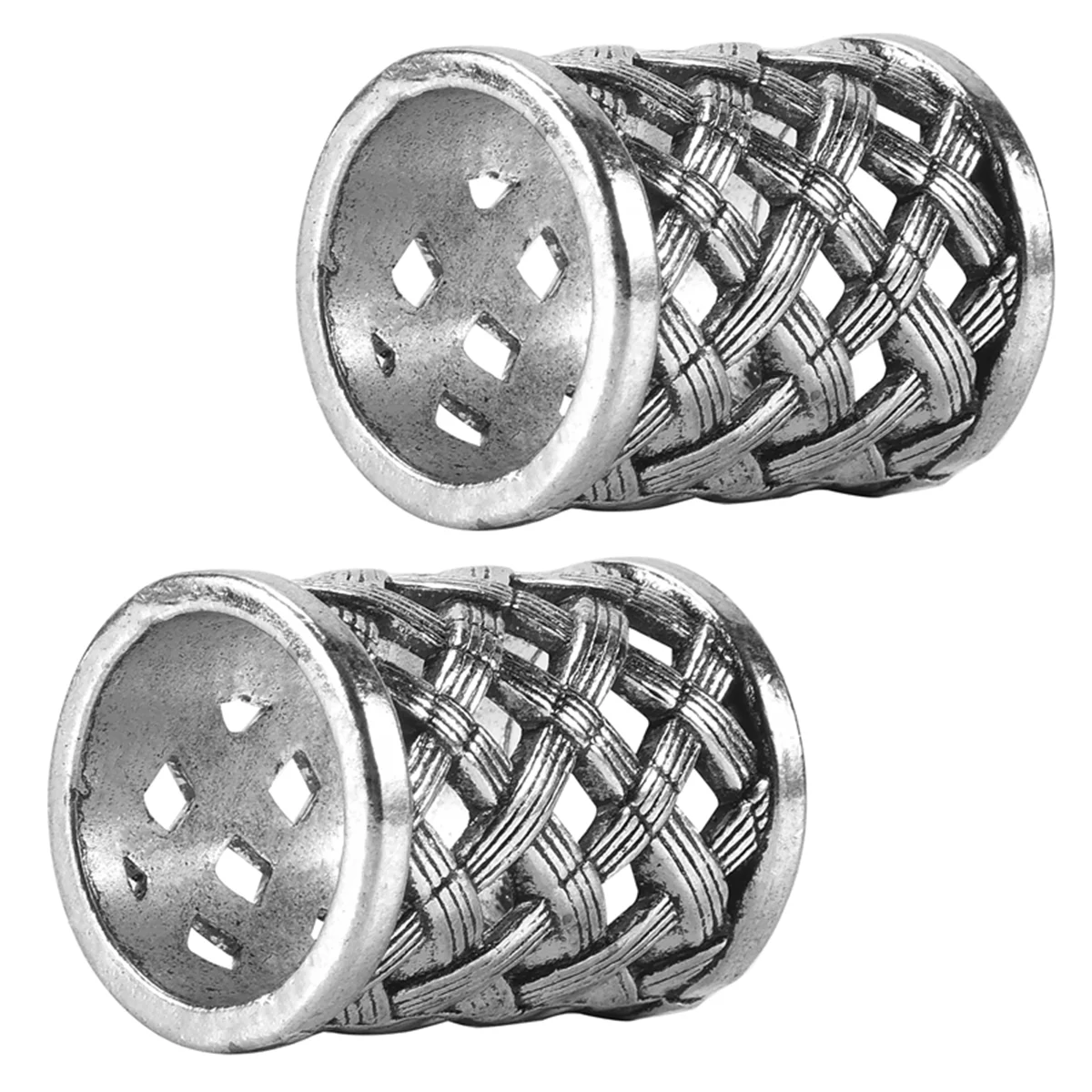 ABQR Vintage Bronzo Antico Treccia di Capelli Barba Dreadlock Perline Anelli Tubo Runa Vichinga Ciondolo con Fascino per Gioielli Collana Fai da Te