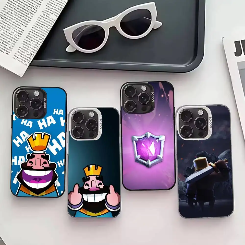 

C-Clash R-Royale Phone Case For iPhone 17,16,15,14,13,12,11 Plus,Pro Max,XS,Colored silver phone case