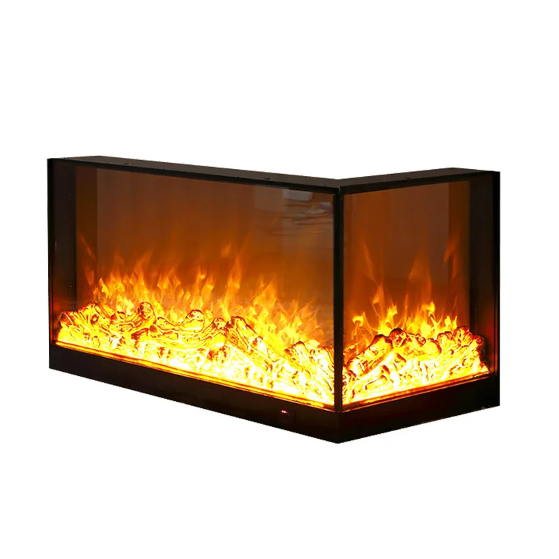 Camino a carbone di fuoco con simulazione elettronica 2D di fascia alta incastonato con fiamma decorativa rotonda francese