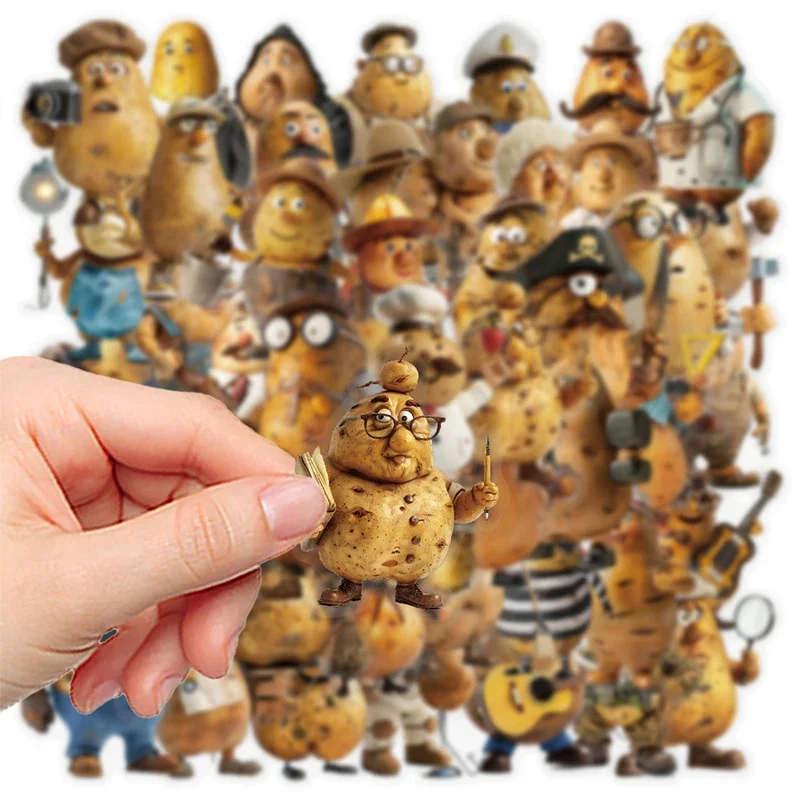 50PCS Working Potato People Sticker Mischievous And Lively Potato Graffiti Decal Kids Motorcycle Helmet Water Bottle Decals Toys