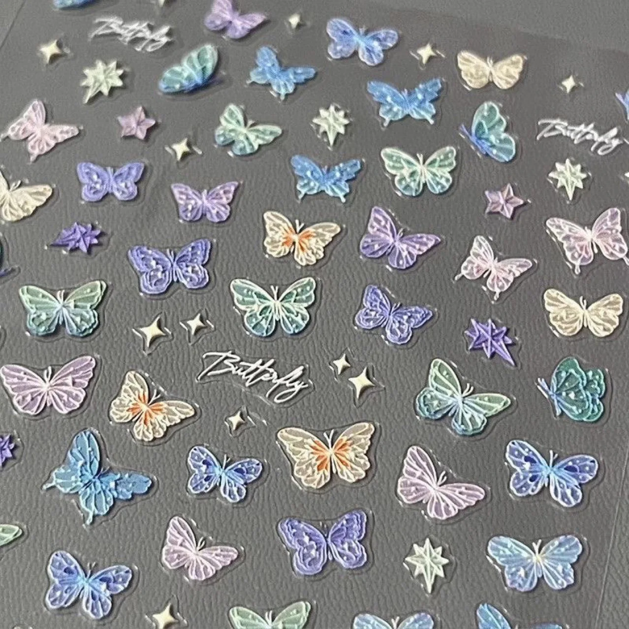 

2Pcs Cute Laser Butterfly Decorative Stickers Waterproof DIY Phone Hand Account Rose Sticker Nail Art Decals Stationery