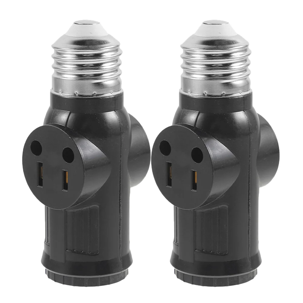 

2 Pcs Lamp Adapter Light Socket Outlet Bulb with Plug Bulbs Lights in Head Screw for
