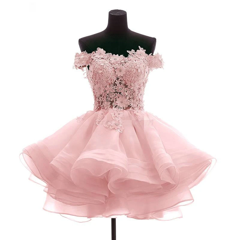 MANRAY New Lovely Short Prom Dresses 2023 Sweetheart Flowers Organza Homecoming Graduation Dresse Formal Party Gown