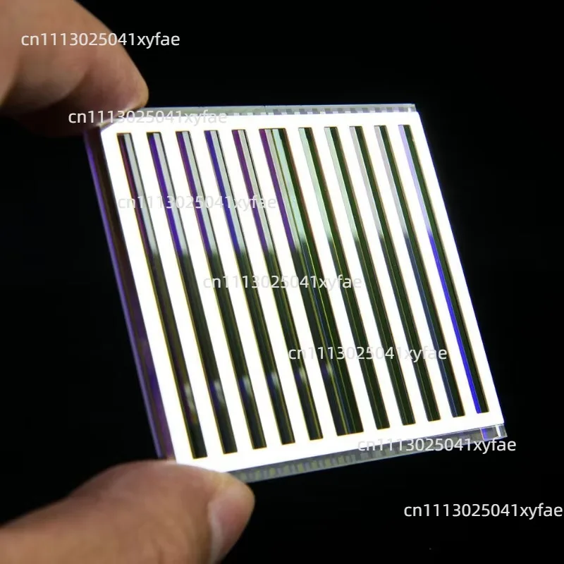 55x50x2.5mm Rectangle Dichroic Optical Glass Prism with Metal Frame for Physics Experiment