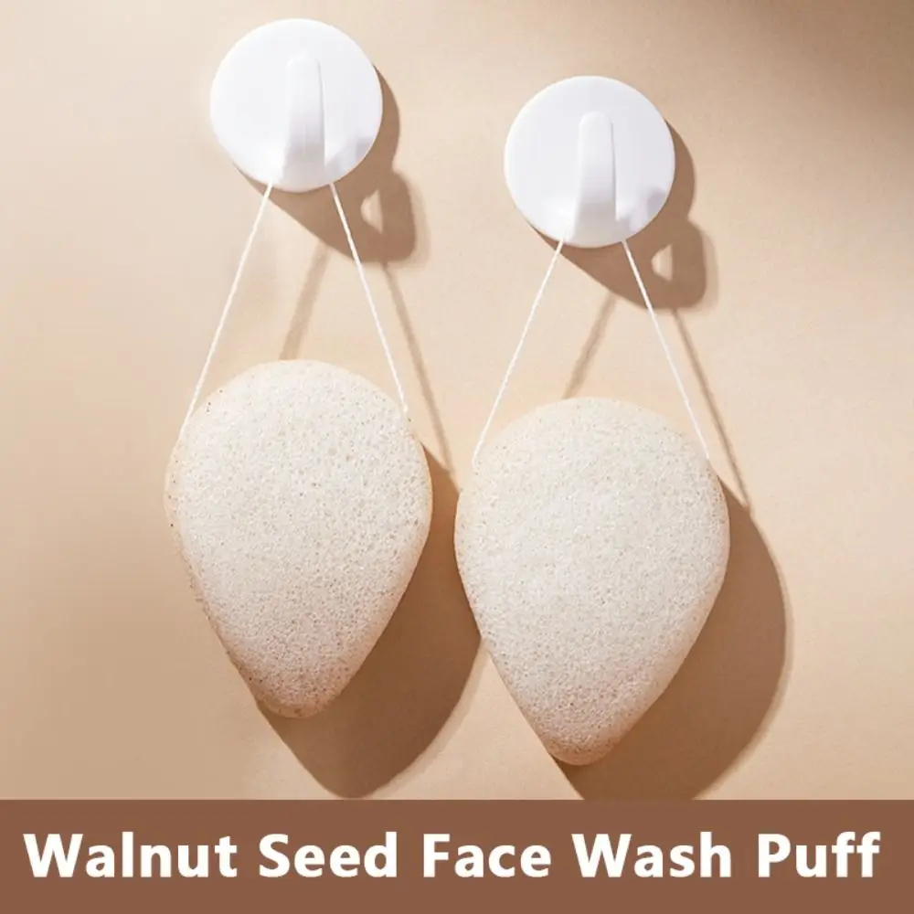 Water Drop Walnut Seeds Bath Sponge Double Side Beauty Face Deep Cleaning Pads Reusable Women Exfoliating Sponge Women