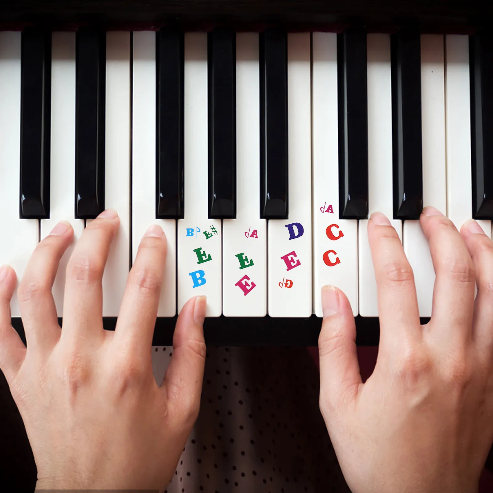 1Sheet Keyboard Note Stickers Paper Piano Key Labels for Beginners Practice Piano Keyboard Decals Music Instrument Supplies