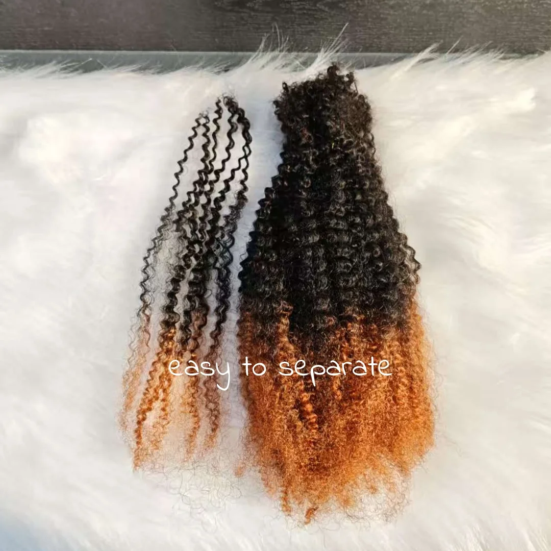 Afro Kinky Curly Human Hair Bundles 10 Inch 60g for Braiding Locs Extensions Amazon.com : Xtrend 10 Inch 3 Bundles 90g Natural Black Afro  main image 3
