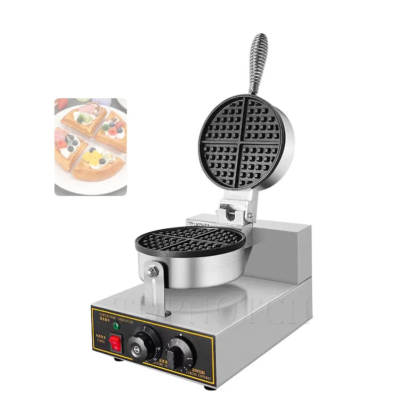 เครื่องทําวาฟเฟิลไฟฟ้า Single-Head เตาอบวาฟเฟิล Lattice เค้ก Maker Scones Maker Baking Pan Nonstick กระทะวาฟเฟิล
